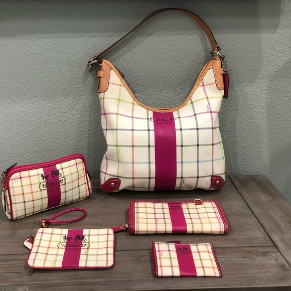 Coach Handbags - Authentic Leather Coach Handbag “(Rare 5 Piece)”